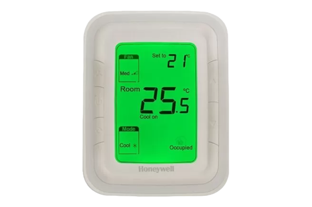 T6861V2WG-R THERMOSTAT FCU DIGITAL 3 SPEED 220V ON/OFF HALO VERTICAL (GREEN) HONEYWELL