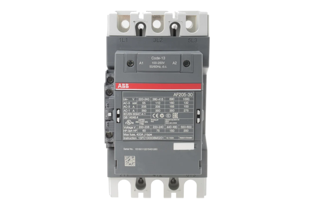 ABB AF205-30-11-13 CONTACTOR, 110 kW / 400 V AC or 150 hp / 480 V UL